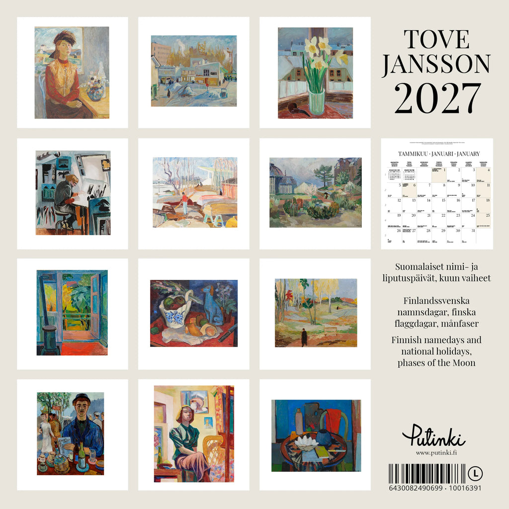 Seinäkalenteri 30x30cm - Tove Jansson 2027