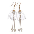 Clear Lily Double-drop Earrings