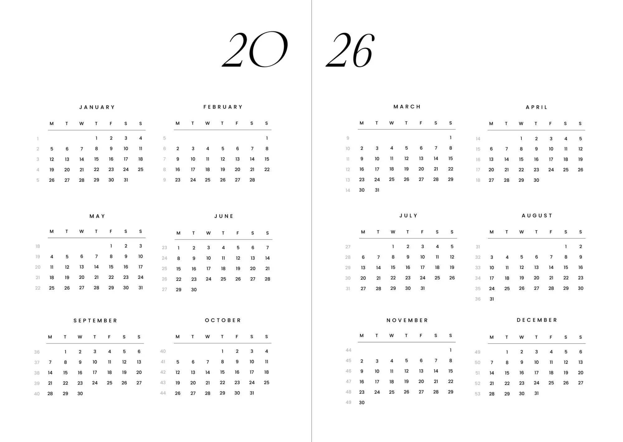 Cozy planner 2026 - Night sky