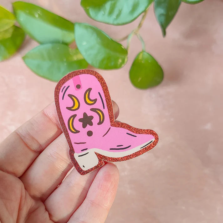 Pinkki buutsi tarra