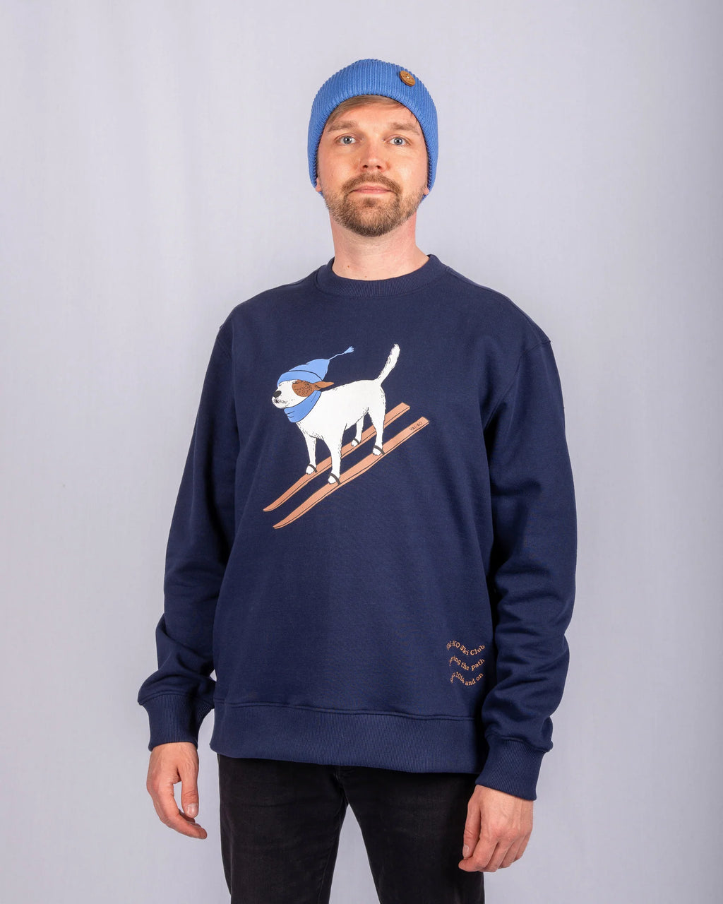 Ski Dog Sweater - Navy/Mocha