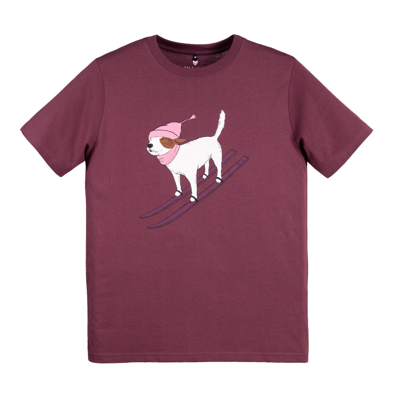 Ski Dog T-shirt - Burgundy