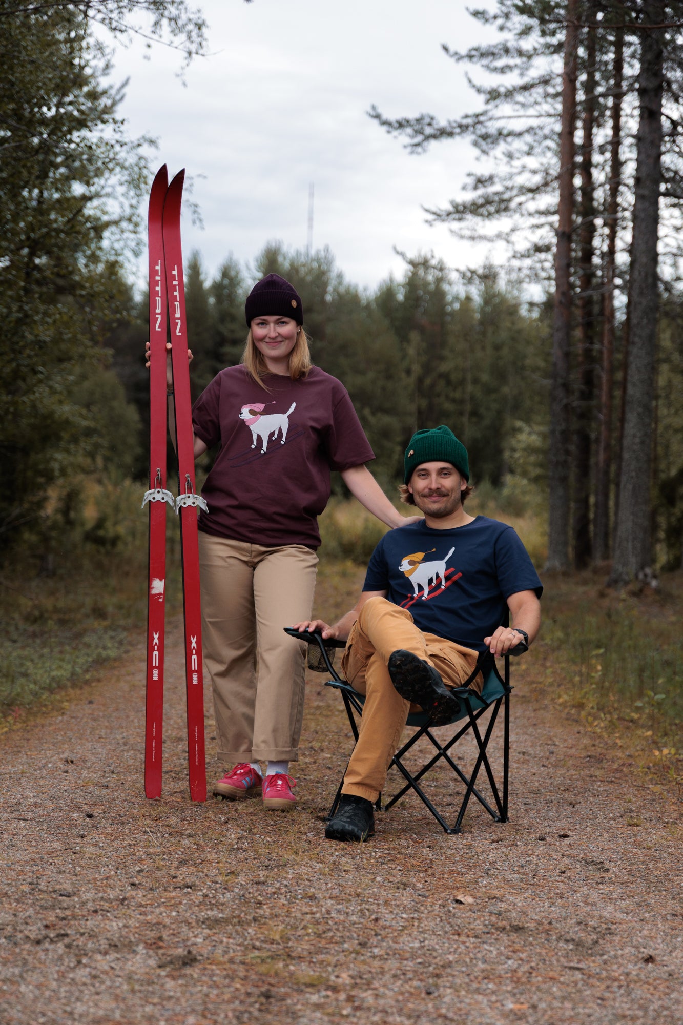Ski Dog T-shirt - Navy