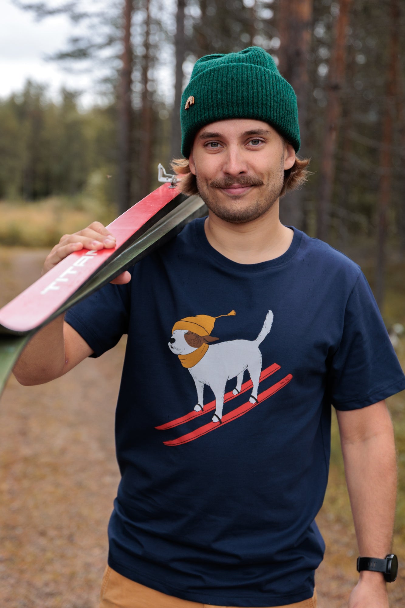 Ski Dog T-shirt - Navy