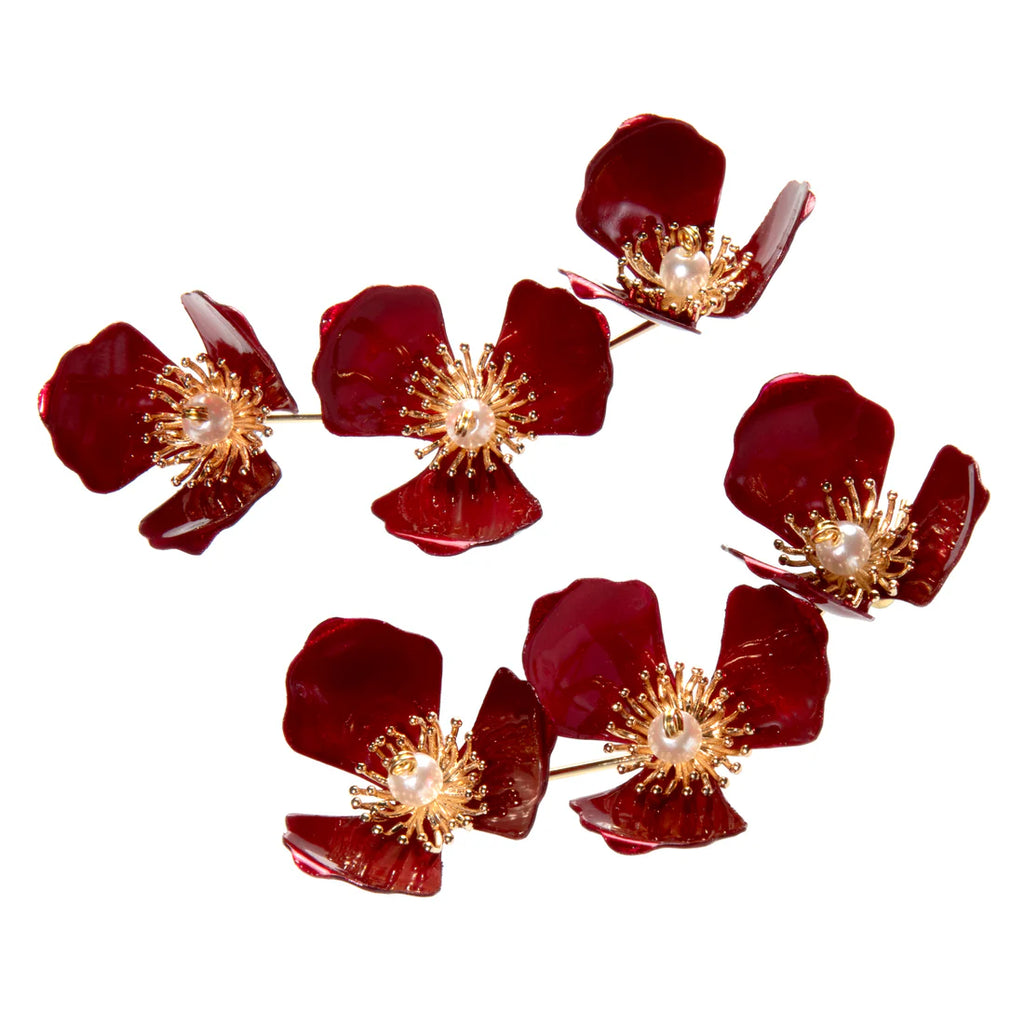 Triple Apple Flower Stud Earrings