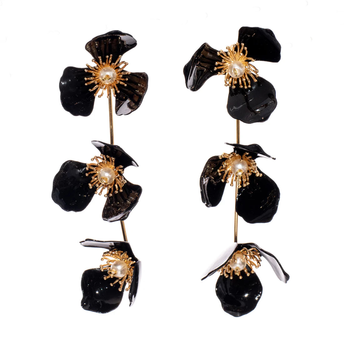 Triple Apple Flower Stud Earrings