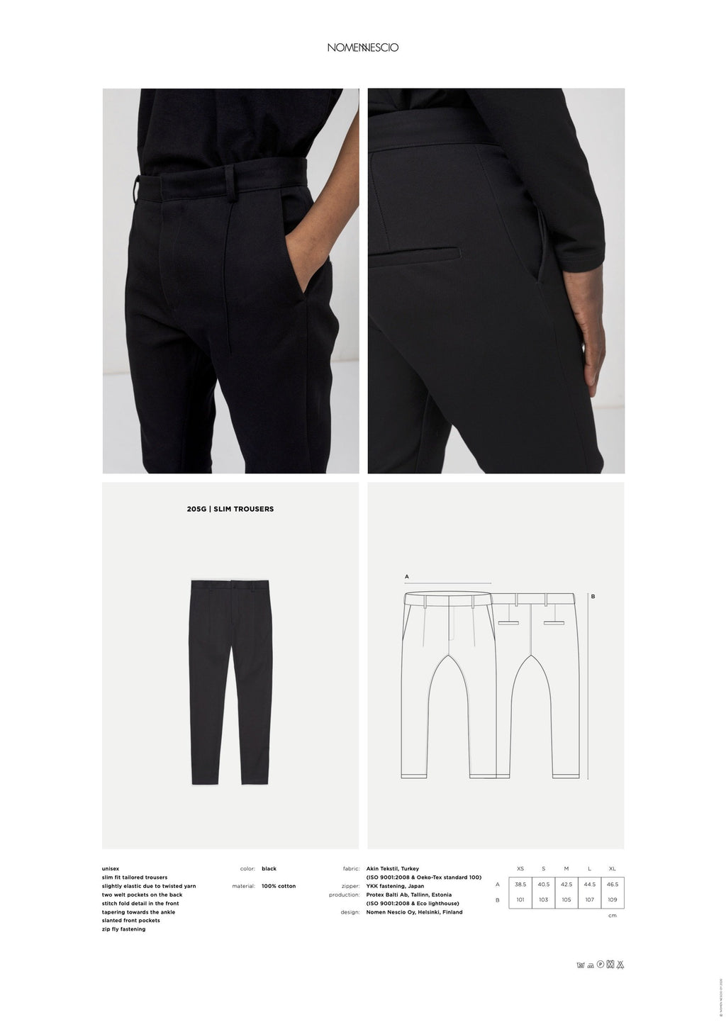 Nomen Nescio, 205G Slim Trousers - Alava Shop