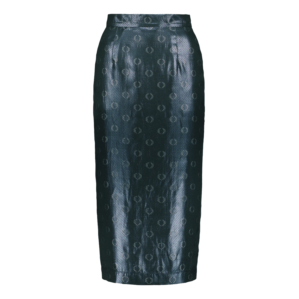 O-logo Sequin Jacquard Pencil Skirt