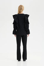 Download an image for Gallery viewing, O-logo Pleated Devoré Blouse

