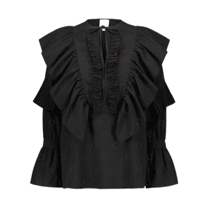 O-logo Pleated Devoré Blouse