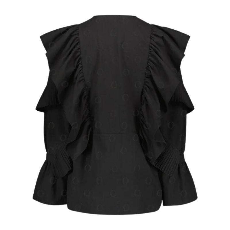 O-logo Pleated Devoré Blouse