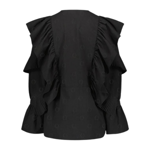 O-logo Pleated Devoré Blouse