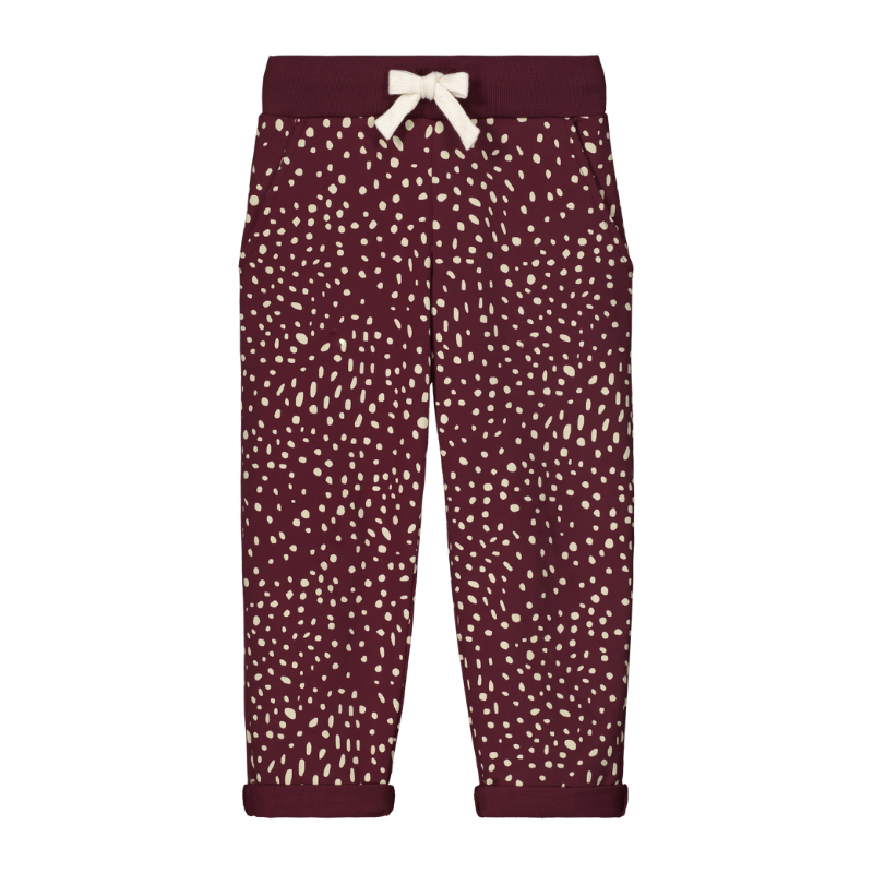 Relaxed Joggers - Wild Dots / Burgundy