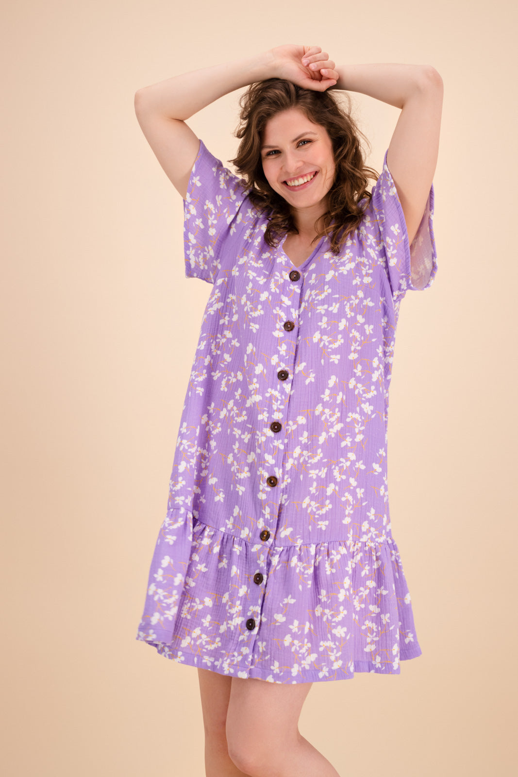 Frill Button Dress
