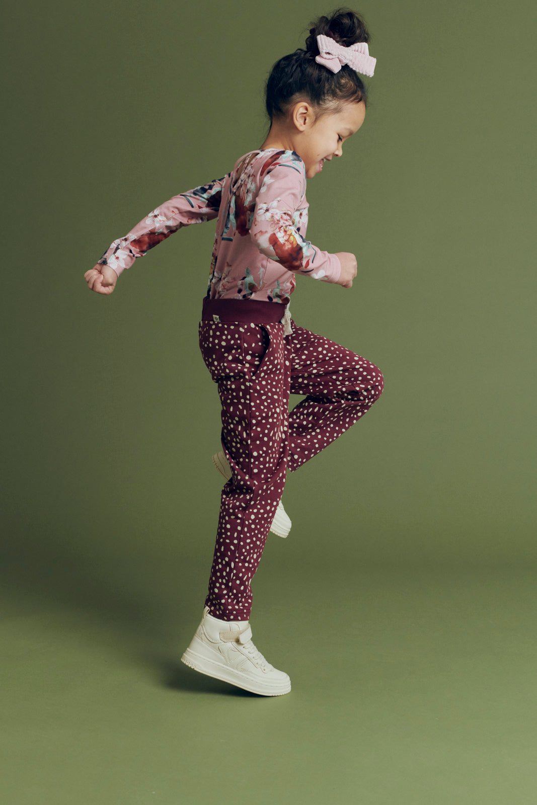 Relaxed Joggers - Wild Dots / Burgundy
